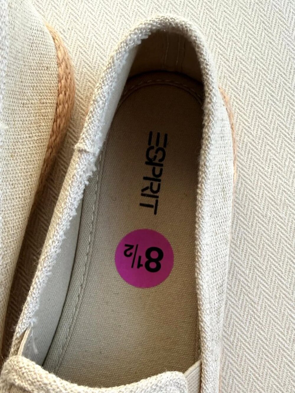 Esprit Nadine Women's Espadrille Slip On Canvas Crochet Beige Size 8.5 NWOB - Picture 11 of 13